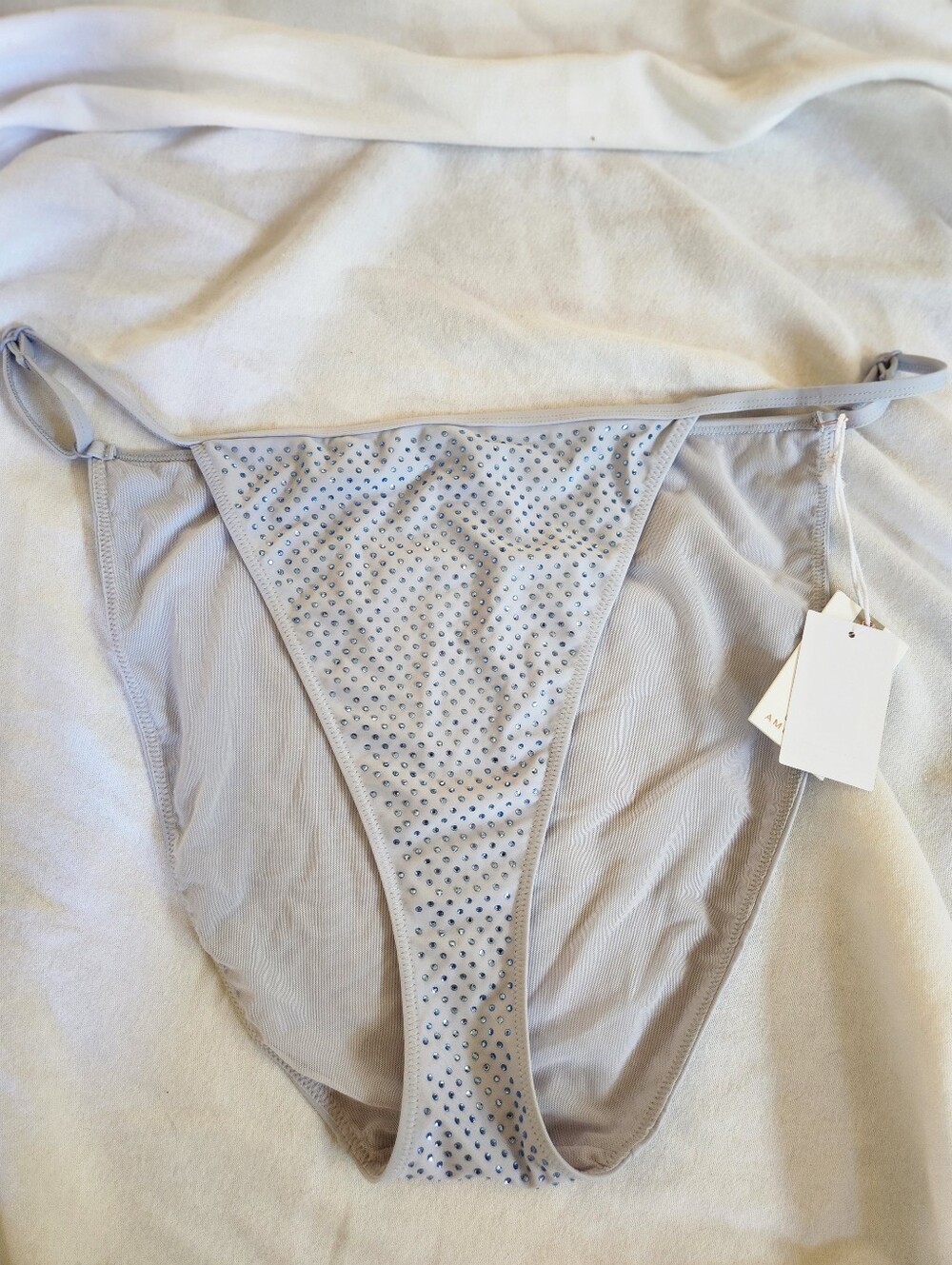Good American Rhinestone Embellished Bikini Bottom Lavender 5XL NWT